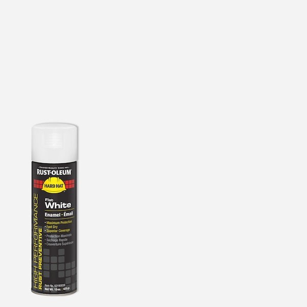 Rust-Oleum V2190838 Rust Preventative Spray Paint, White, Flat, Solvent, 15 Oz