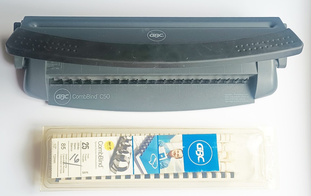 GBC CombBind C50 Manual Comb Binding Machine With Binding Combs