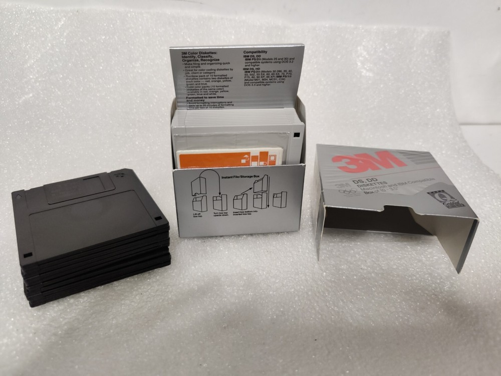 3 1/2 Inch Diskettes 20 Discs 3M and TDK