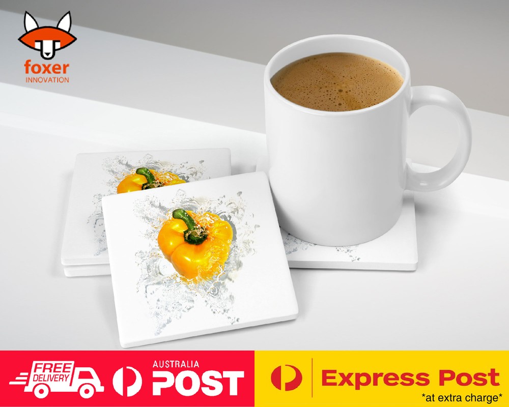 COASTER COFFEE DRINKING MAT|YELLOW CAPSICUM PEPPER #2