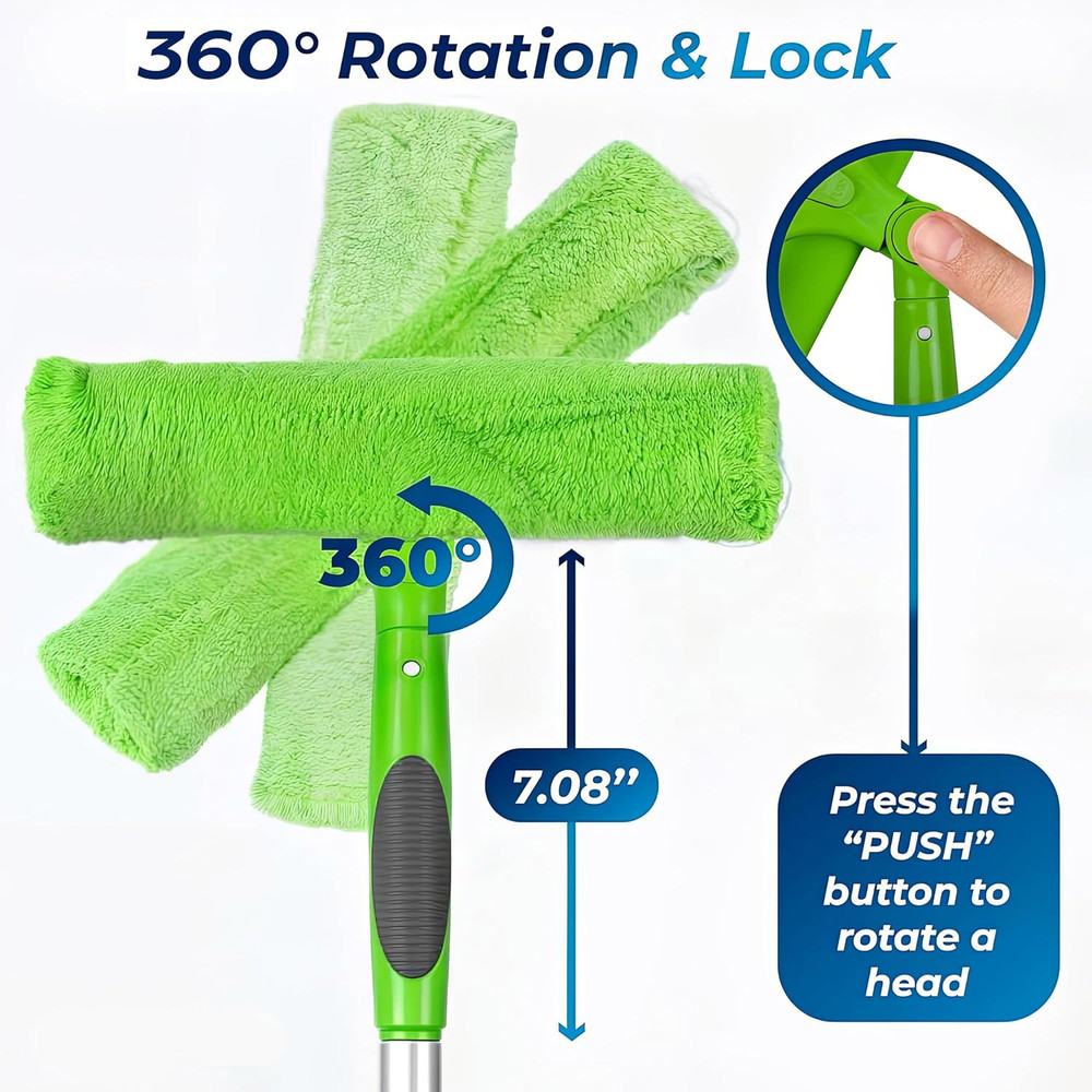 Professional Window Squeegee Window Cleaning 2 in 1 Rotatable Window Cleaning