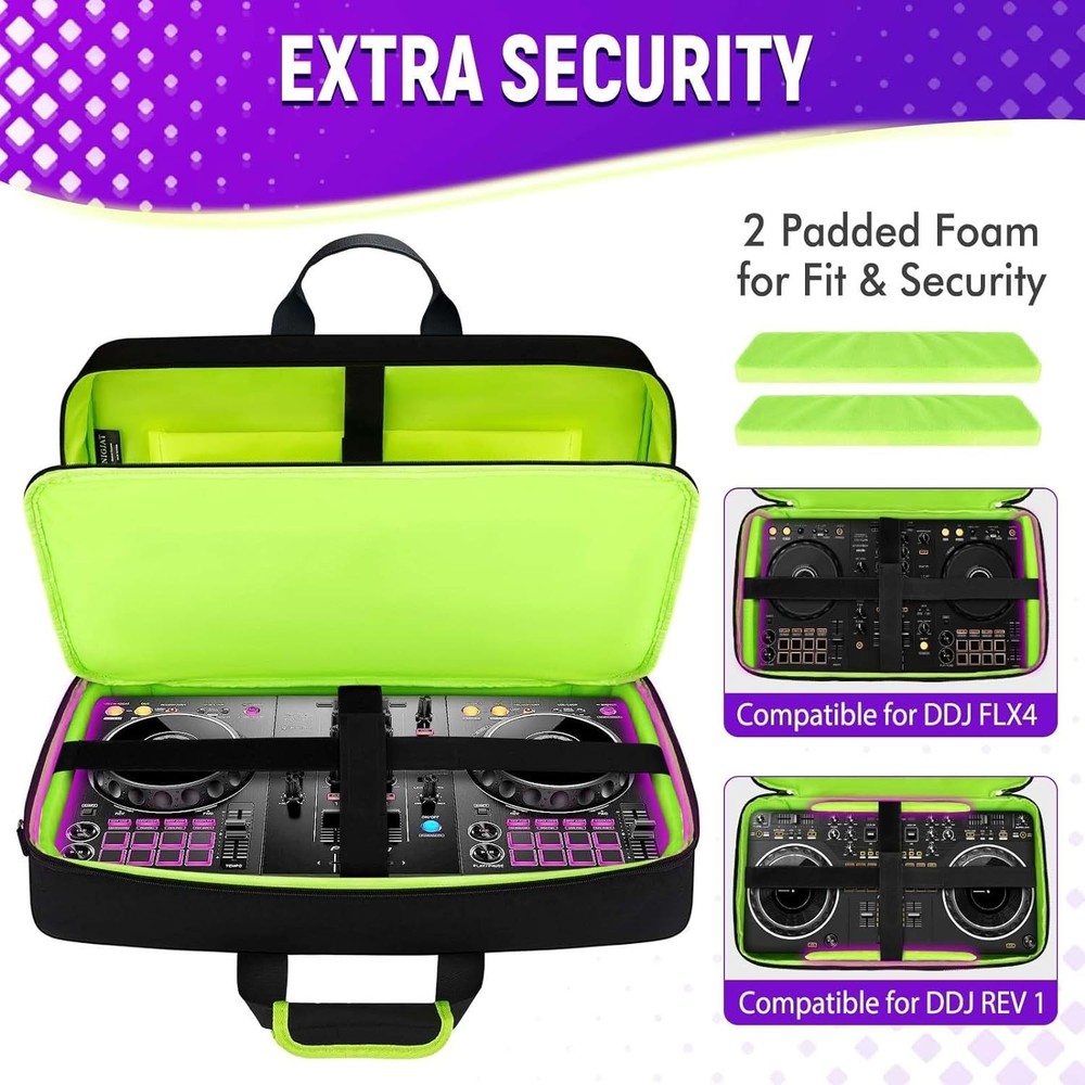 DJ Controller Case for DDJ / DJ 400/ DDJ , Padded DJ Controller Bag with 5 Po...
