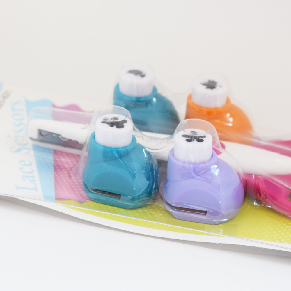 1 set Creative Paper Edger Scissors Lace Scissors + 4x different Craft Punch