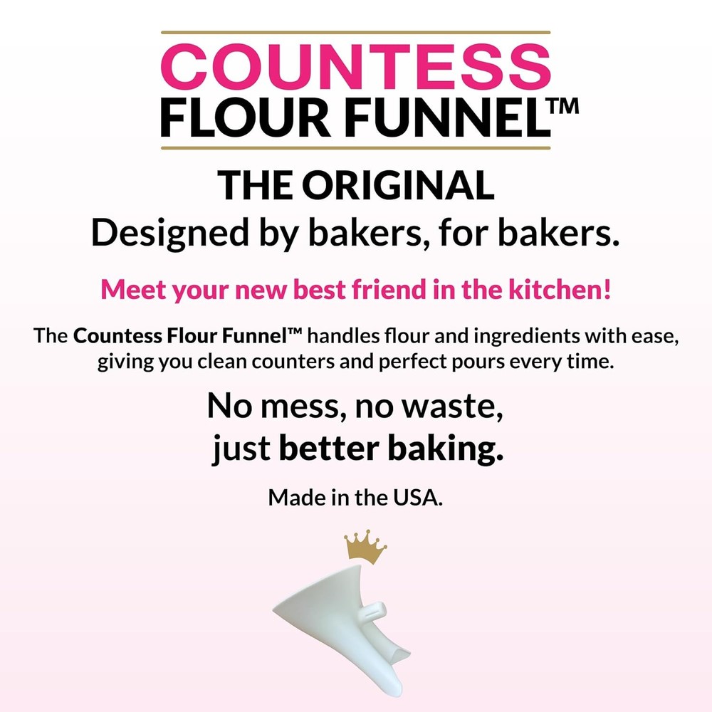 Flour Funnel - Stand Mixer Attachment - White