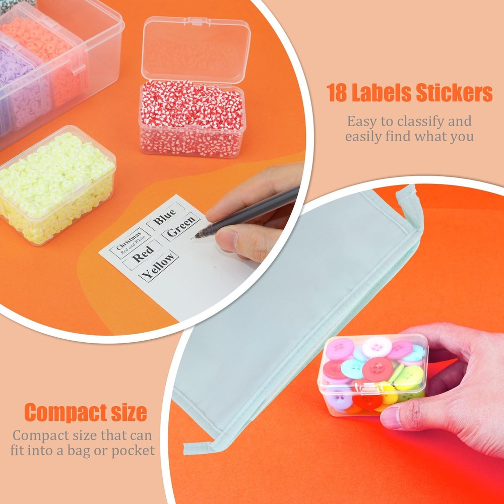 2PCS Bead Organizers and Storage Box, Medium Size Case Plastic Container for ...