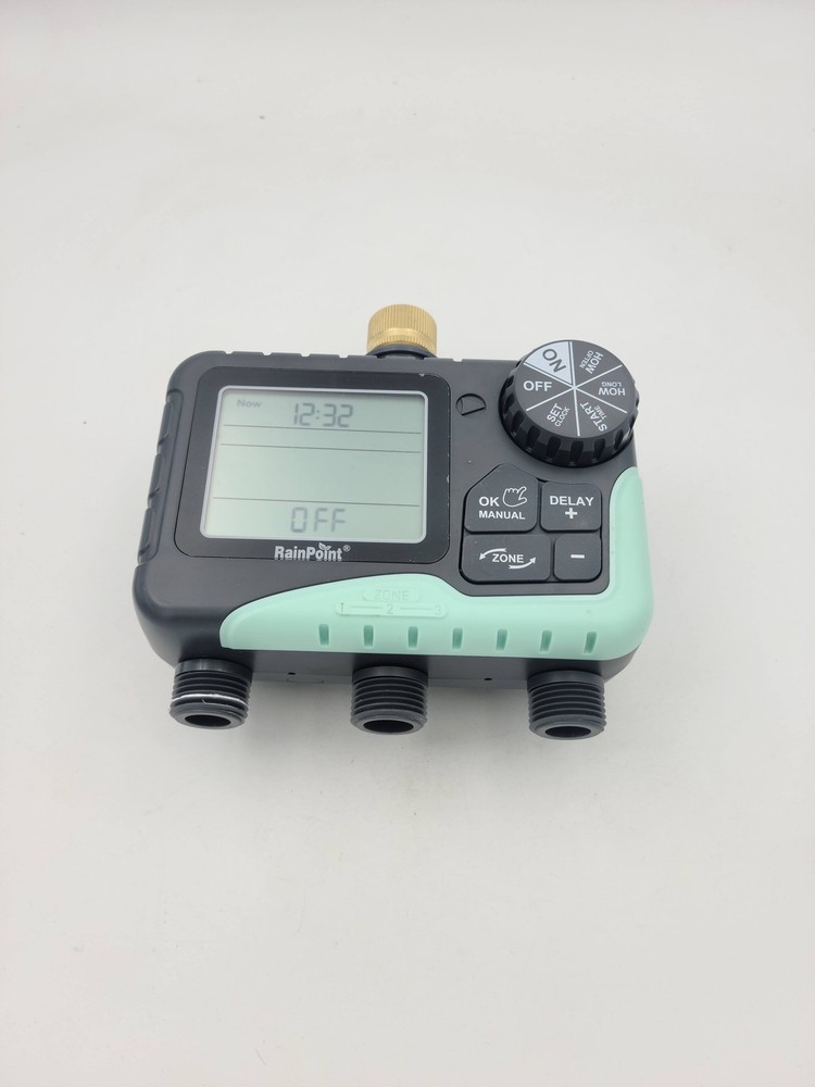 RainPoint 3 Zone Digital Water Timer Irrigation Controller LCD Display Garden Ho