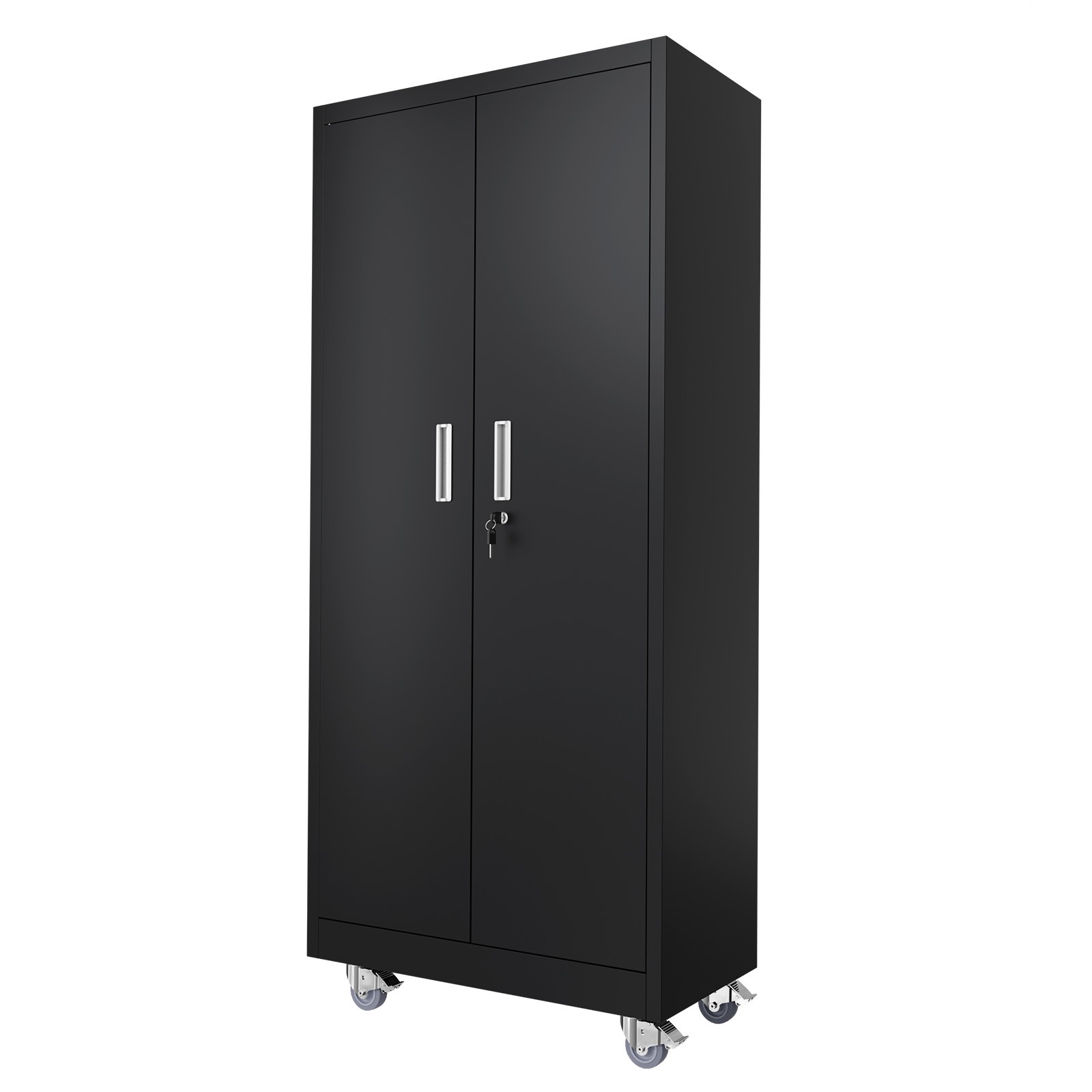 Heavy-Duty 750lb Rolling Garage Cabinet Lockable Storage Steel Cabinet w/Shelves