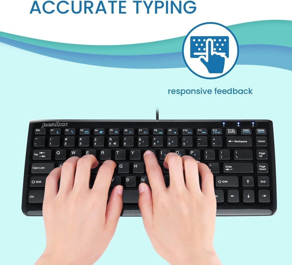 Durable Glossy Black USB Mini Keyboard - Simple Plug and Play Convenience