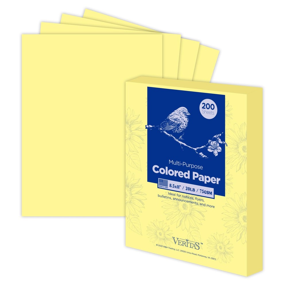 WritePads Yellow Paper, Multi-Purpose Colored 8.5x11, Canary