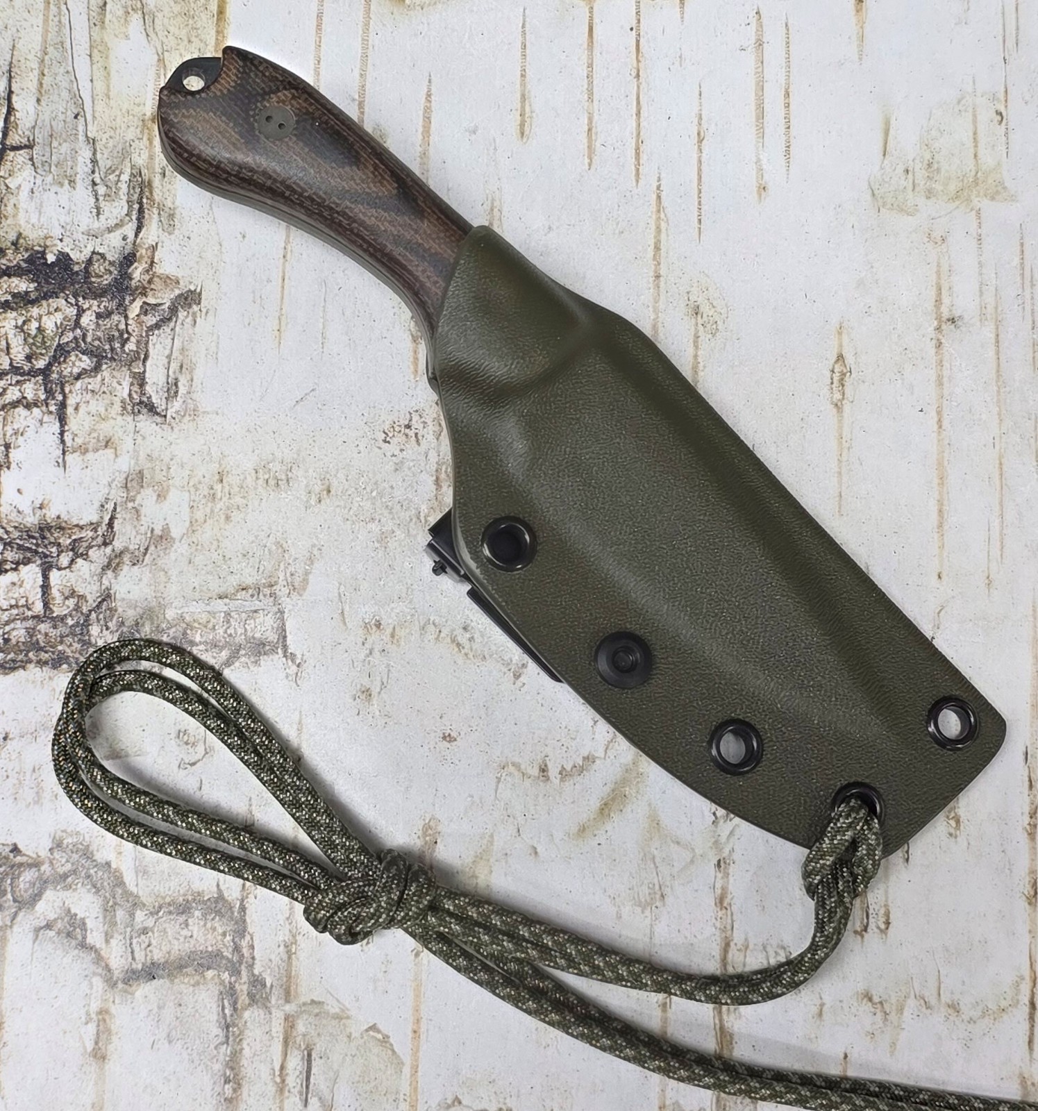 KYDEX SHEATH for BRADFORD GUARDIAN 3 DLC w 3D MICARTA HANDLE, CLIP-ON, BRAD354