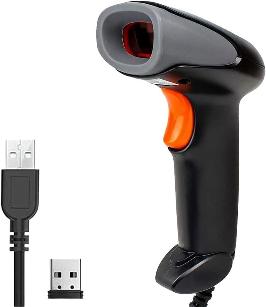 2.4Ghz Wireless Barcode Scanner USB Cordless 1D Laser Handhold Barcode Reader