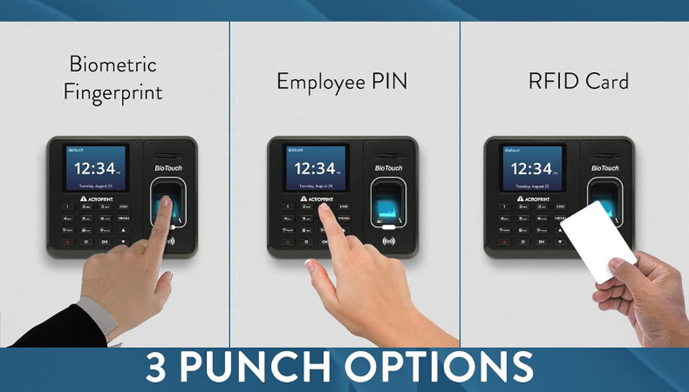 Acroprint BioTouch Automatic Biometric Fingerprint/Proximity Time Clock
