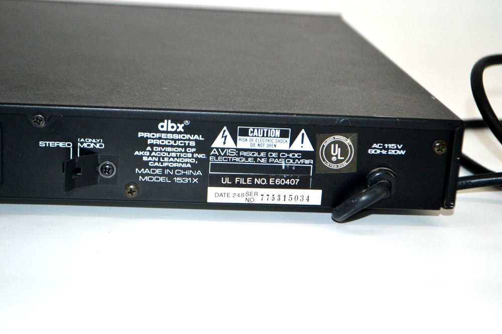 DBX 1531x Stereo / Mono Graphic Equalizer EUC Tested - Working