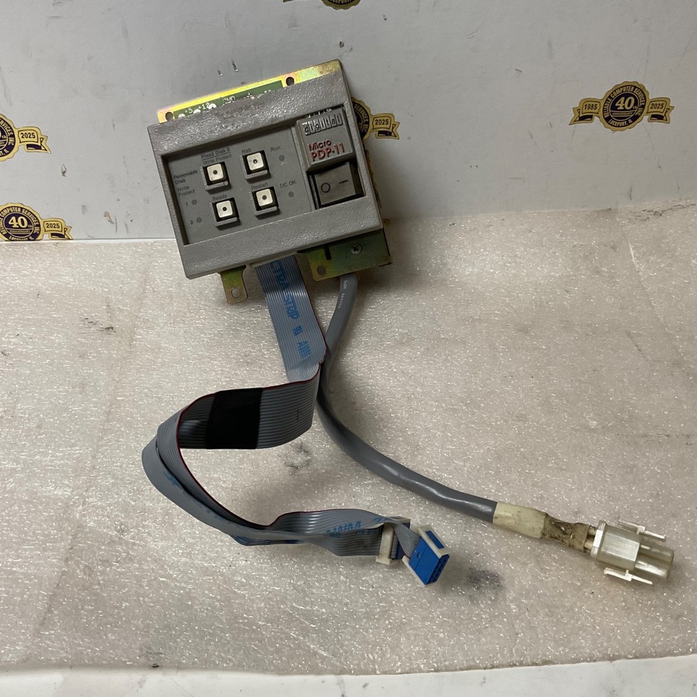 DEC Digital Equipment 70-20695-01 Micro PDP-11 4 button Control Panel 2 cables
