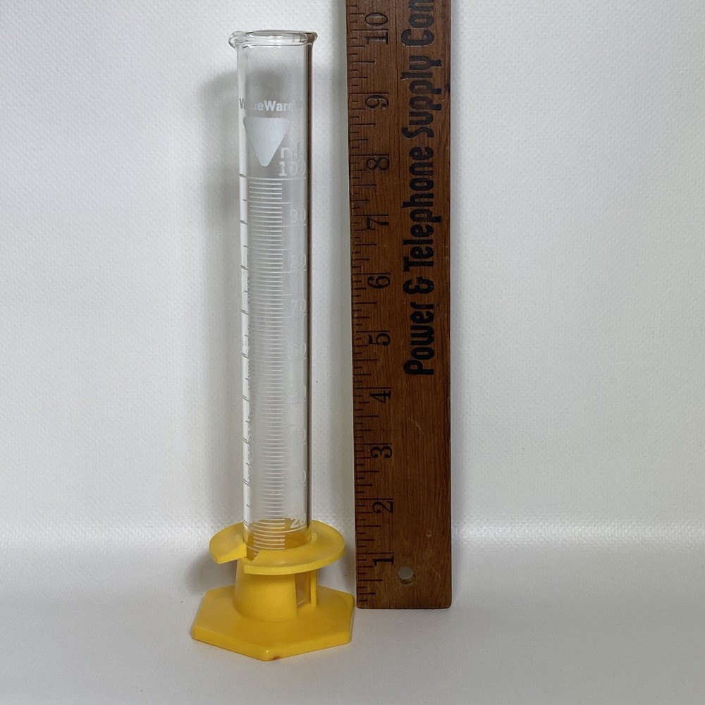 VTG Value Ware Glass 100mL Single Scale Graduated Cylinder Hex Base