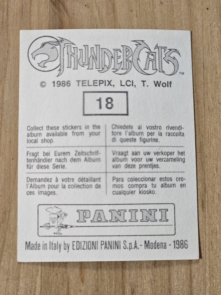 1986 Panini Thundercats Sticker #18