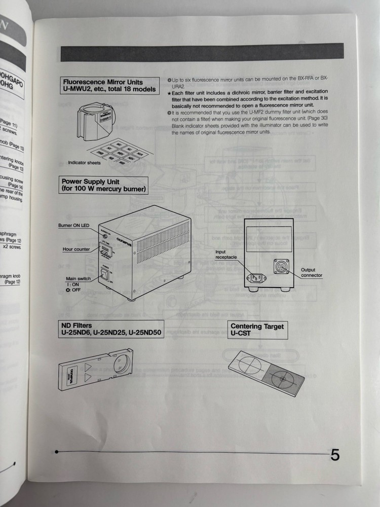 Olympus Reflected Fluorescence System Instructions Owner's Manual 2001