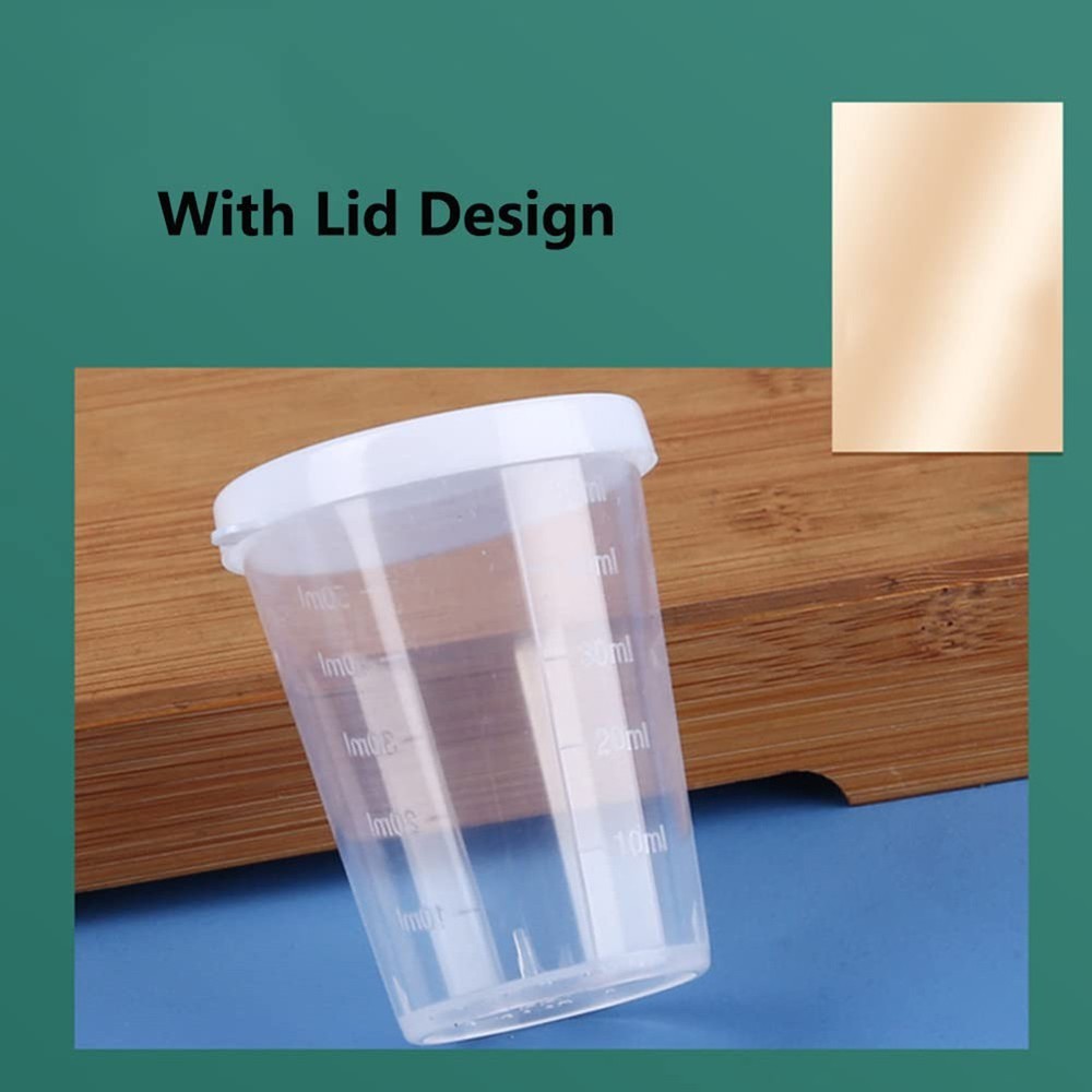 Measuring Cups Cup For School Laboratory Sample Storage With White Lids Cap 50ml