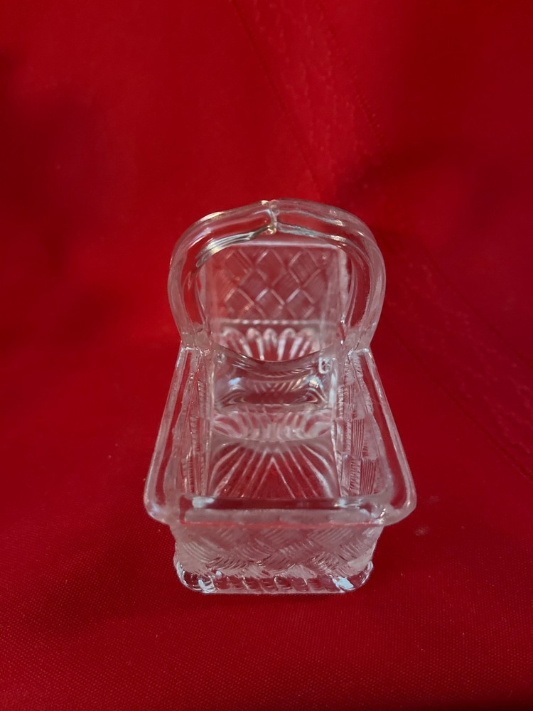 Master Salt Cellar EAPG Clear Glass Handled Divided Trinkets Condiment Packets