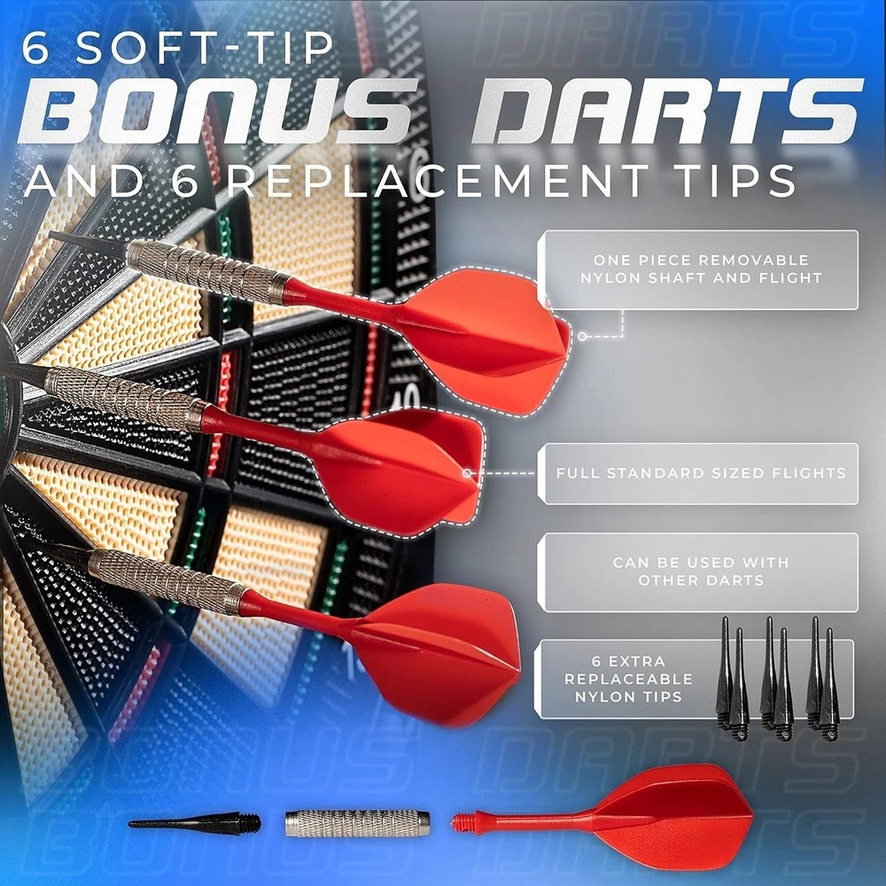 Electronic Dart Board Sets - Soft Tip Electric Dartboard with Digital Scorebo...