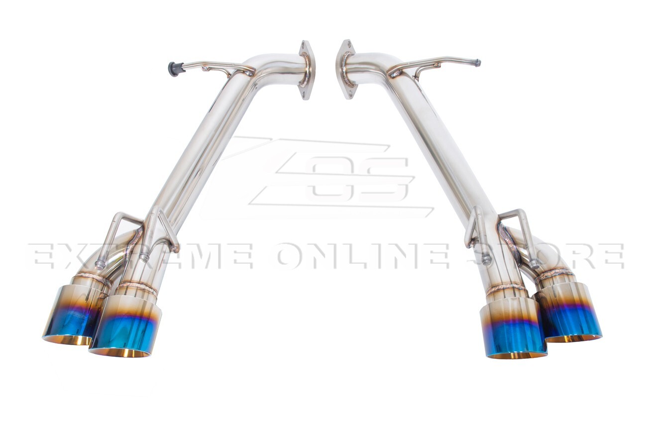 For 18-24 Toyota Camry T-304 Muffler Delete Quad Burnt Tips Axle Back Exhaust