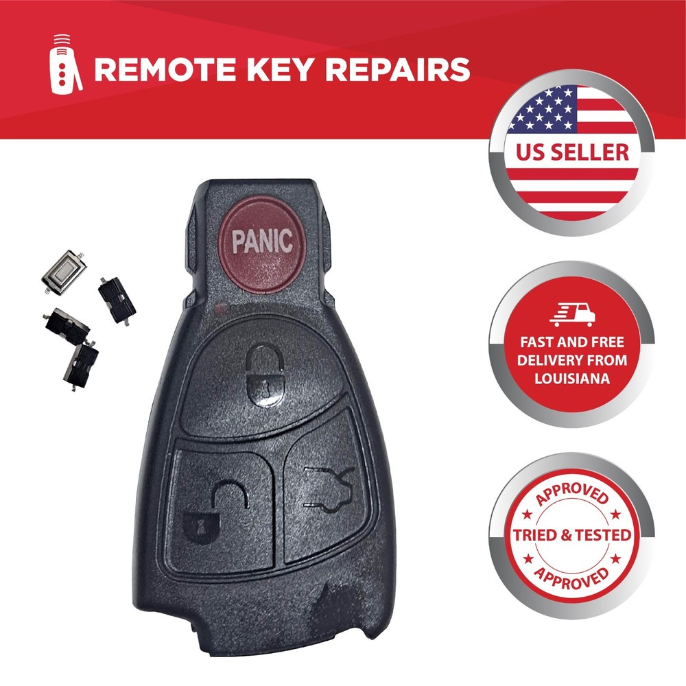 Mercedes-Benz E Class Key Fob Case Shell Replacement | 4-Button Remote Key Case