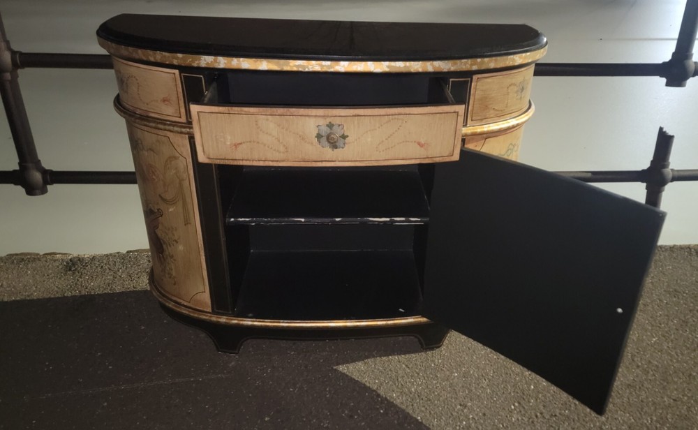 Ferguson Copeland Marble Top Demi Lune Server Sideboard Console Cabinet