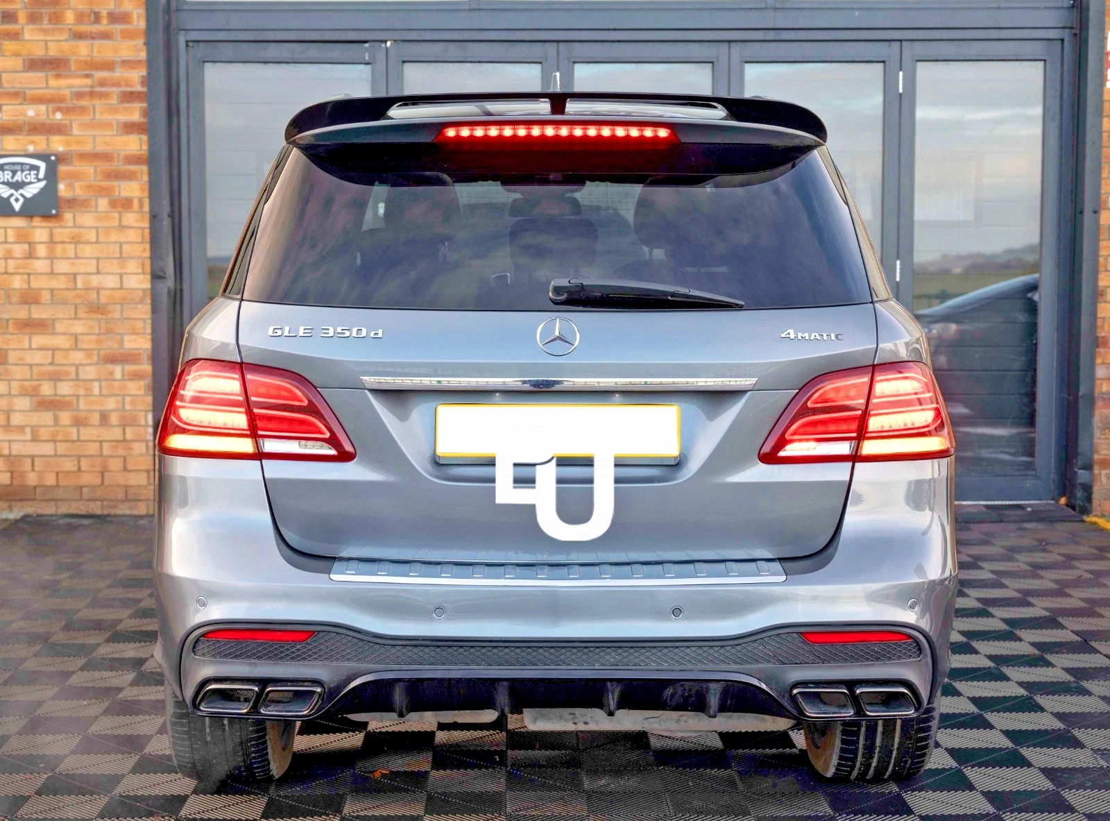 FOR MERCEDES GLE ML W166 SUV GLE63 STYLE REAR DIFFUSER VALANCE & BLACK TAILPIPES