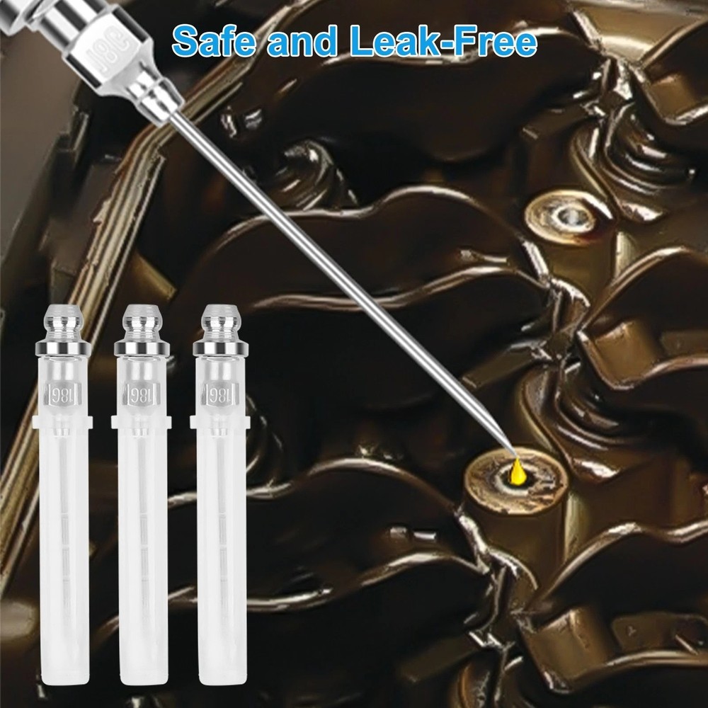 7X Grease Gun Accessory Kit Needle Tips Elbow Adapter Dispenser Rubber Nozzle
