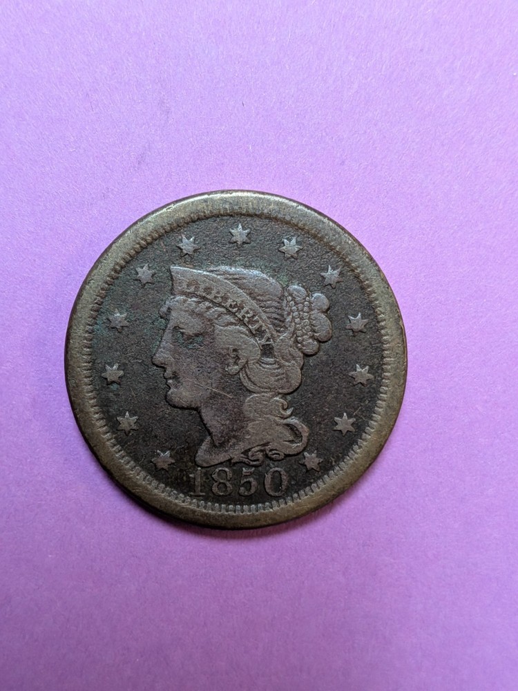 1850 Braided Hair Large Cent