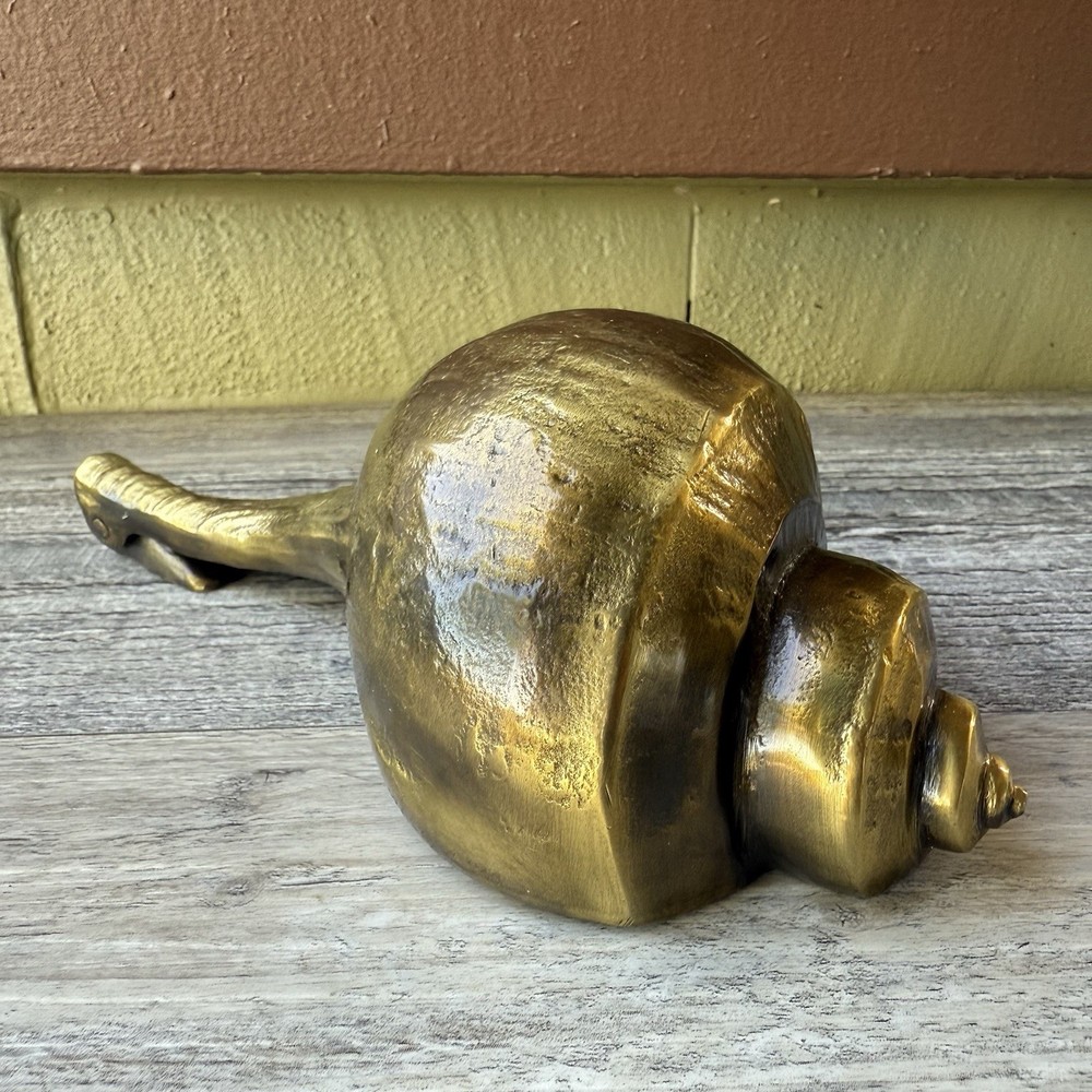 Colby Smith MCS Brass Channel Pear Conch Shell Door Knocker Wall Art