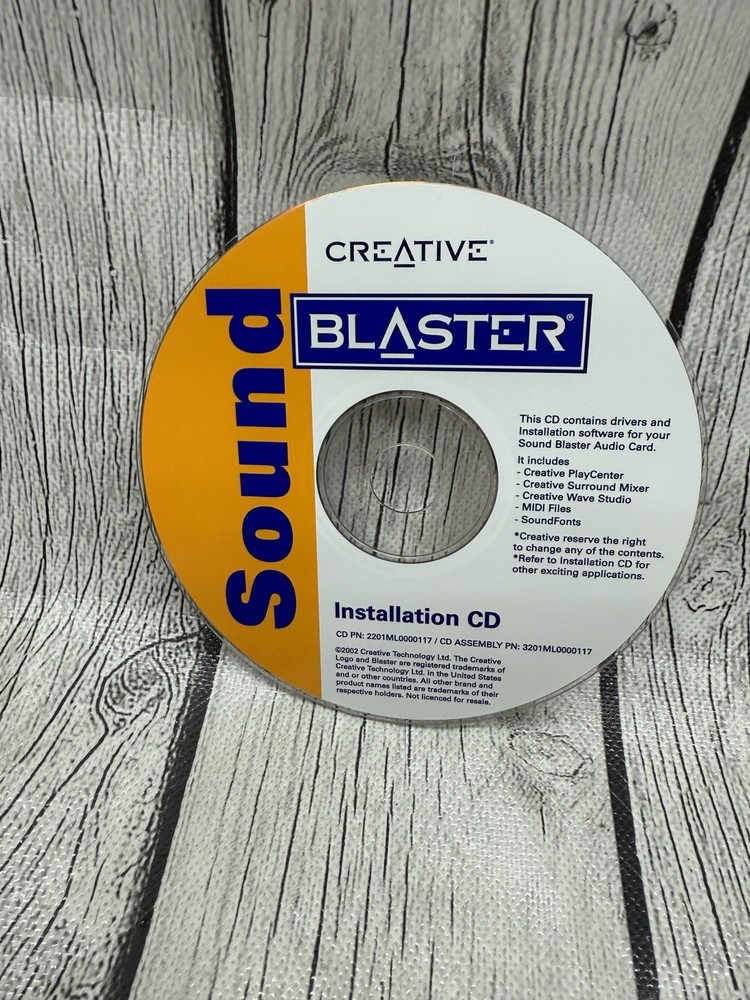 Creative Blaster Sound 2002 XP Installation Disk Only