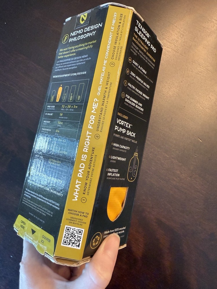 NEMO Equipment Tensor Regular Mummy Ultralight Sleeping Pad Yellow