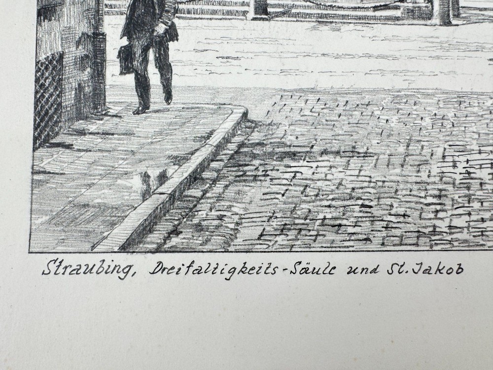 * HEINZ WEHLISCH DRAWING STRAUBING TRINITY COLUMN IN ITSELF