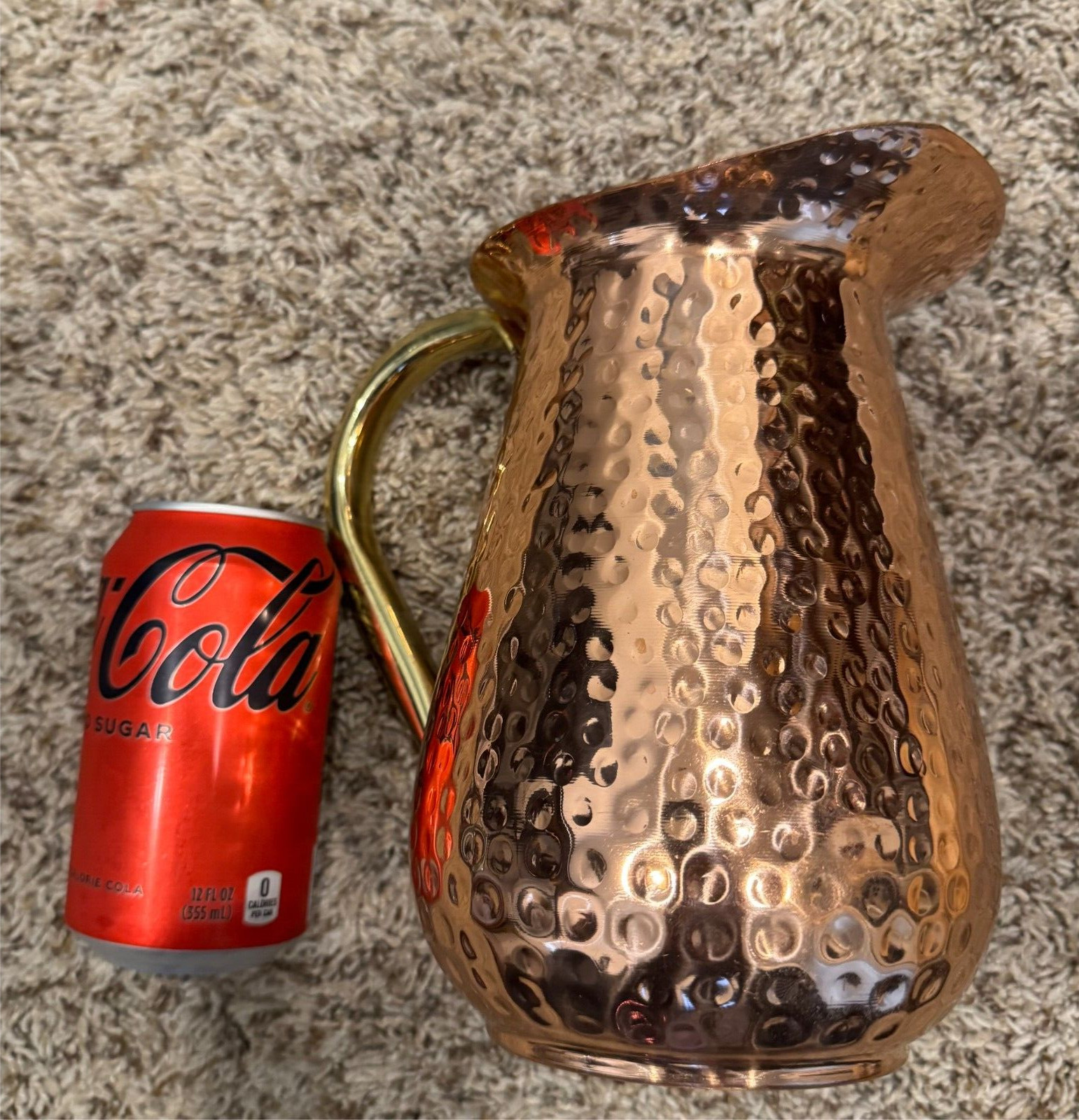 NEW Copper Water Pitcher Jug With Lid - 10" total height, 2000ml, 2L Capacity