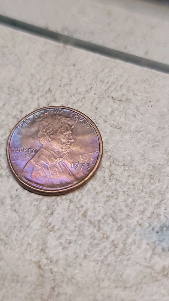 1975 Penny Double Die Error Misprint Rainbow