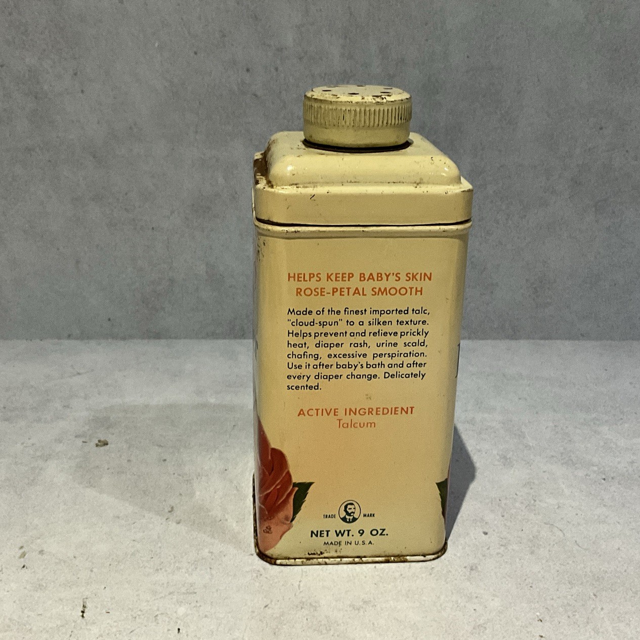 Vintage Mennen Baby Powder Full Advertising Tin