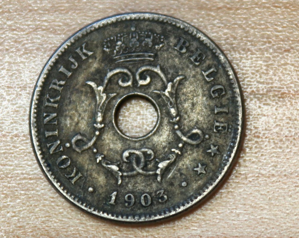 1903 Belgium 10 Centimes Dutch text