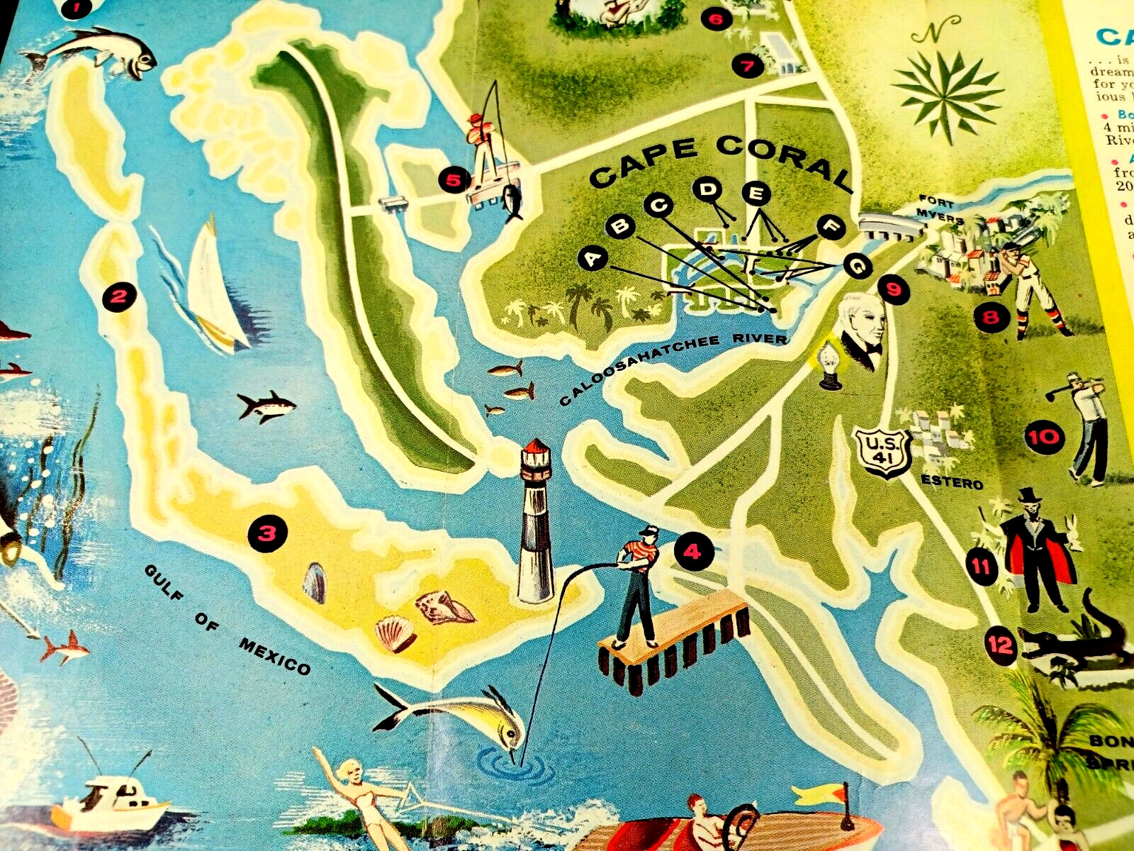 Vtg 1961 CAPE CORAL FLORIDA Brochure CALOOSAHATCHEE RIVER General Homesites Info