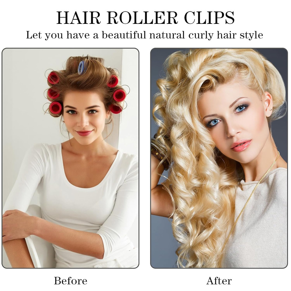 24Pcs Hot Roller Clips,Hot Curler Clips Replacement Kit,Replacement Hot Roller C