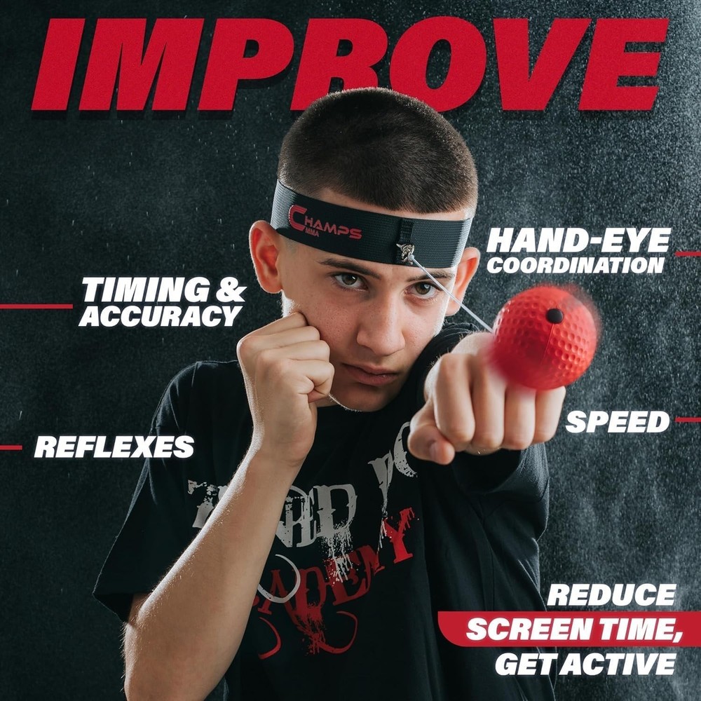 Complete Boxing Reflex Ball Set with App - Improve Speed & Coordination Easily