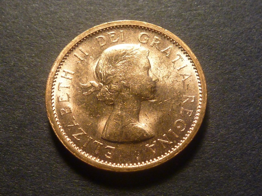 Die error or variant - Canada 1964 BU 1-cent with Tool Marks, from mint bag