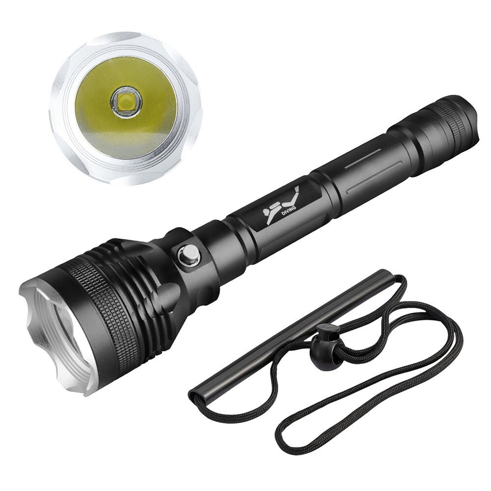 Scuba Diving Waterproof LED Flashlight Torch 80M Deep Underwater Light
