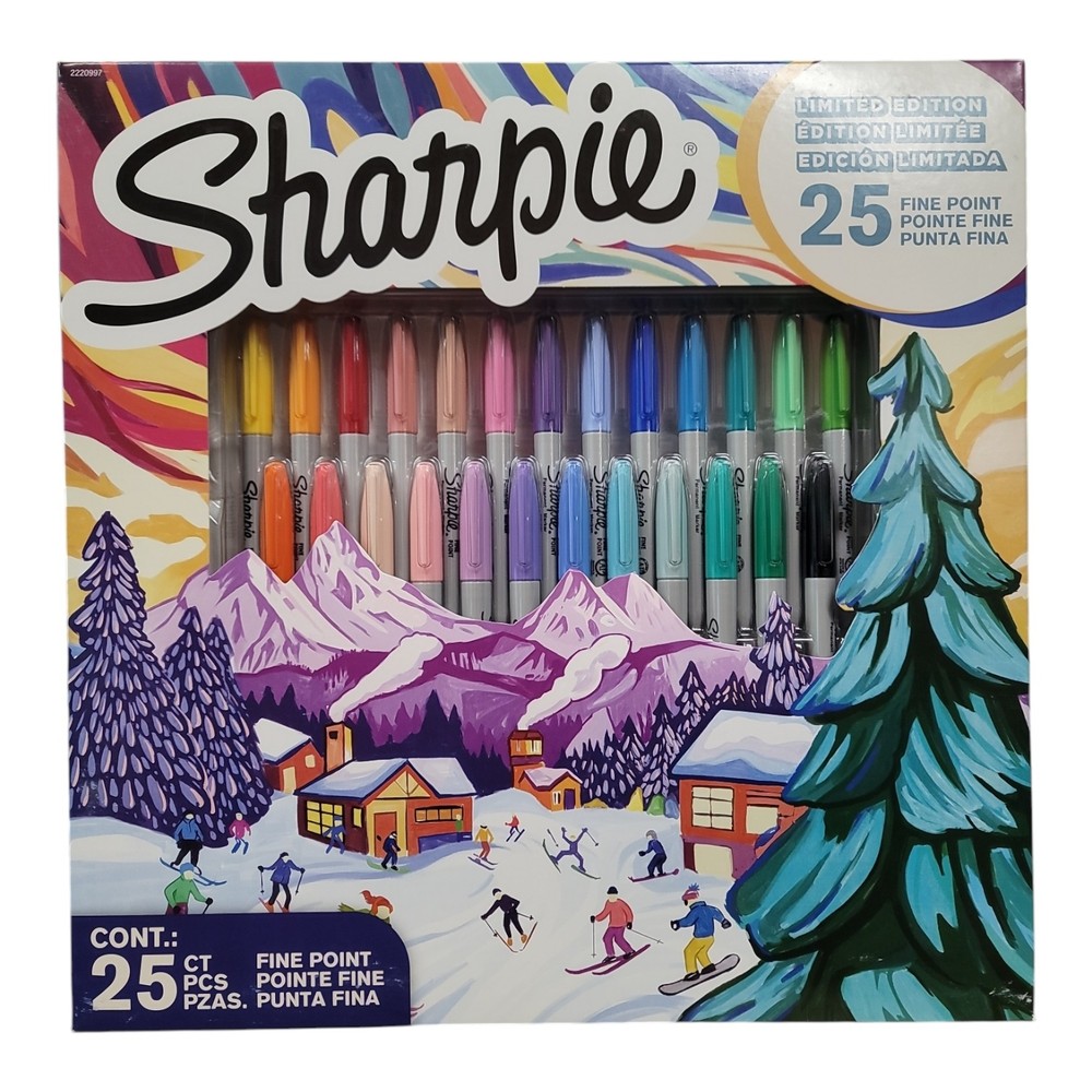 Sharpie Permanent Markers, Fine Point, Variety Pack, Assorted Colors, 25 Count