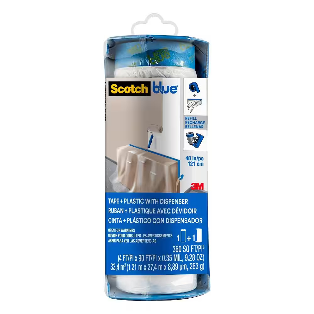 Scotchblue 4 Ft. X 90 Ft. Clear Pre-Taped Painter'S Plastic Sheeting