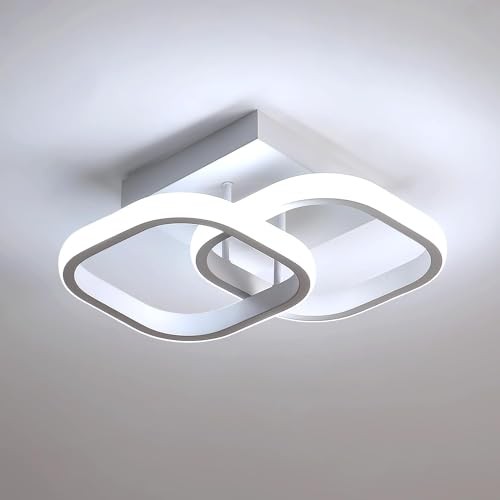 Small Ceiling Light, Square Modern LED Ceiling Light Fixture, White-6500K
