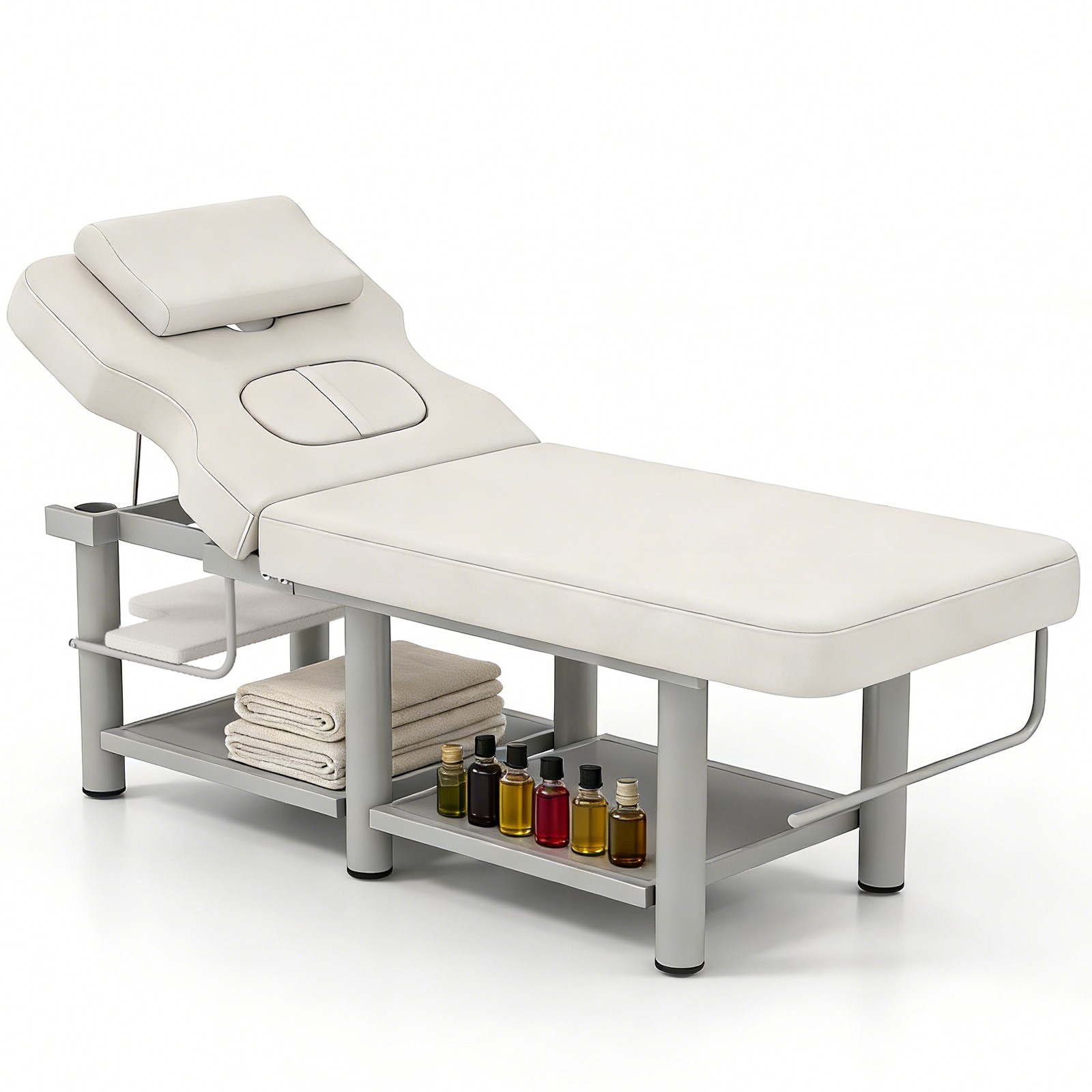 Pro Massage Treatment Table Facial Bed Adjust Backrest Open-Chest Salon Beauty