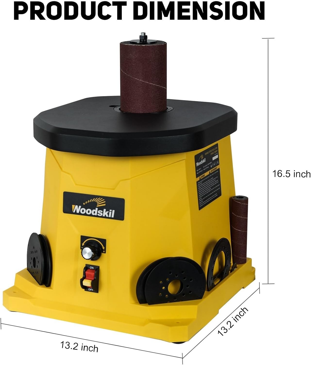 1000-1800RPM 4A Variable Speed Oscillating Spindle Sander with Sanding Sleeves