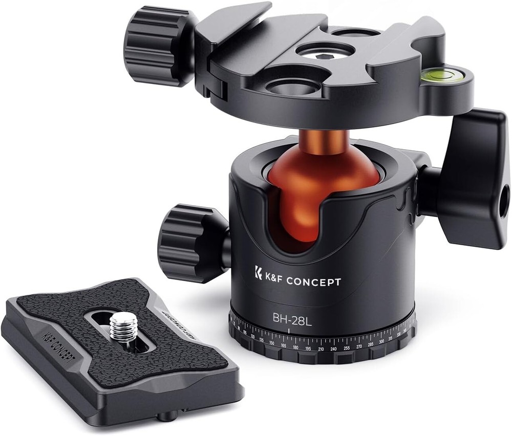 Versatile 360° Tripod Ball Head with Quick Release Plate for DSLRs & Camcorders
