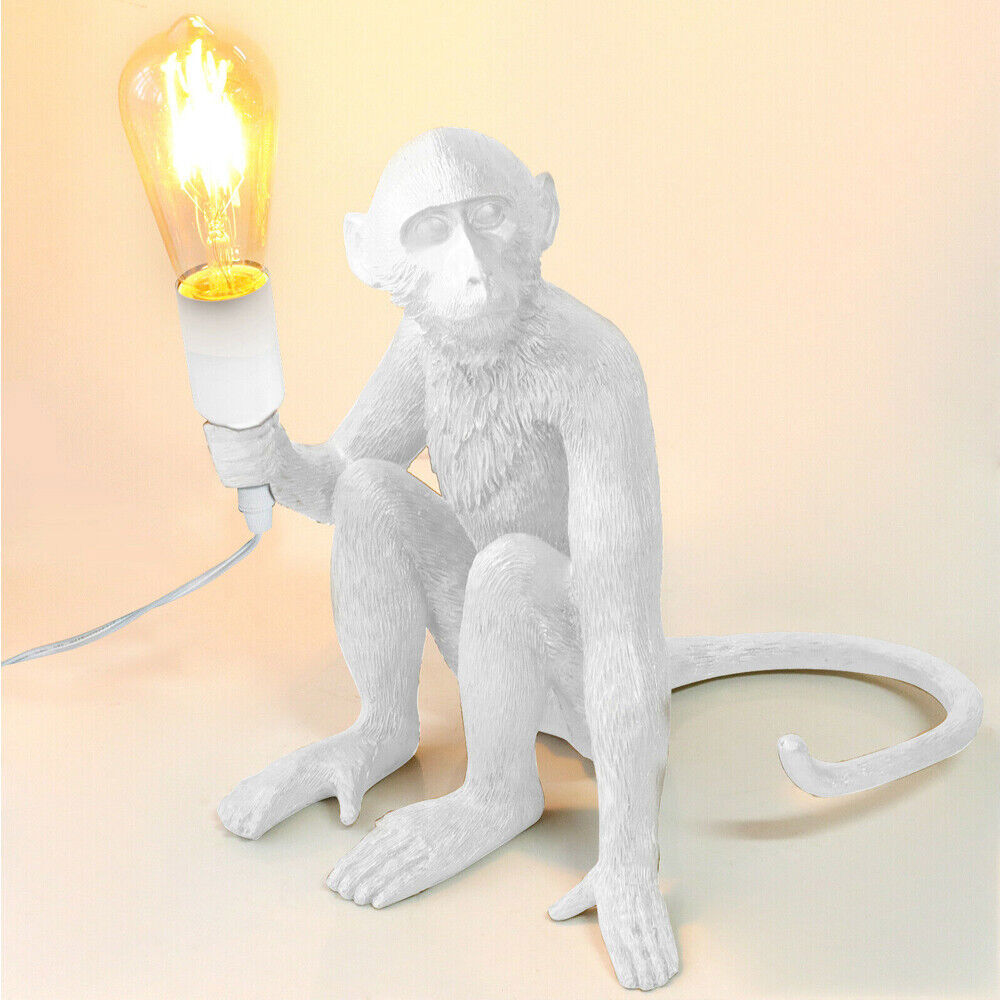 Creative Resin Sitting Monkey Table Lamp Hanging Wall Light For Bedroom